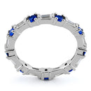 Sterling Silver Precious Eternity Blue Spinel CZ Ring