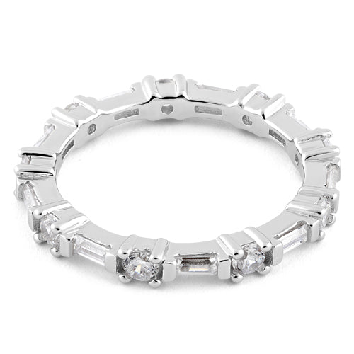 Sterling Silver Precious Eternity Clear CZ Ring