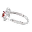 Sterling Silver Precious Heart Garnet CZ Ring