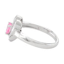 Sterling Silver Precious Heart Pink CZ Ring