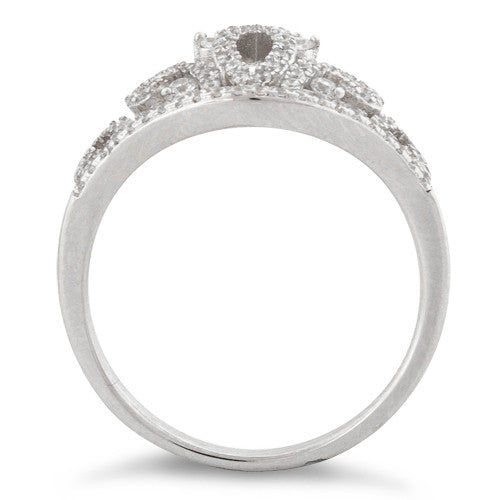 Sterling Silver Princess Crown CZ Ring