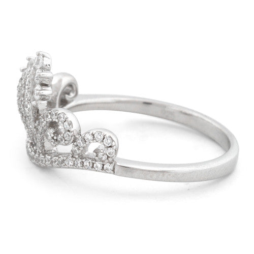 Sterling Silver Princess Crown CZ Ring