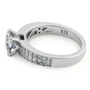 Sterling Silver Asscher Cut Clear CZ Engagement Ring