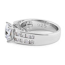 Sterling Silver Princess Cut Clear CZ Engagement Ring