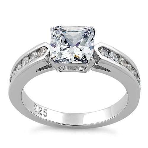 Sterling Silver Princess Cut CZ Ring