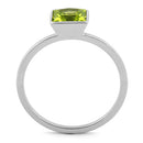 Sterling Silver Princess Cut Solitaire Dark Apple Green CZ Ring
