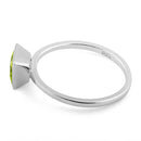 Sterling Silver Princess Cut Solitaire Dark Apple Green CZ Ring