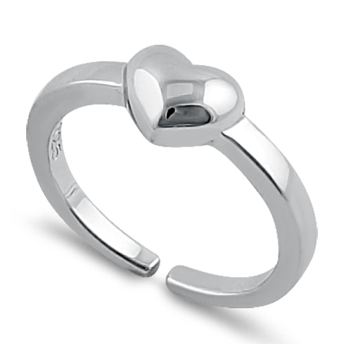 Sterling Silver Puffy Heart Toe Ring