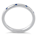 Sterling Silver Quadruplet Round Cut Blue Spinel CZ Ring
