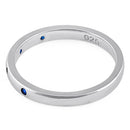 Sterling Silver Quadruplet Round Cut Blue Spinel CZ Ring