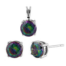 Sterling Silver Rainbow Topaz CZ Set