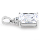 Sterling Silver Rectangular Clear CZ Pendant