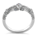 Sterling Silver Regal Round Cut Clear CZ Engagement Ring