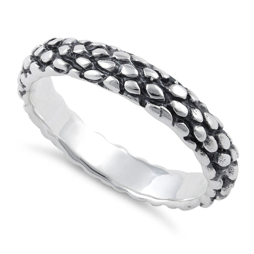 Sterling Silver Reptile Skin Band Ring