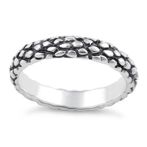 Sterling Silver Reptile Skin Band Ring