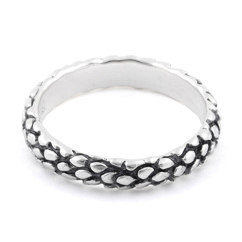 Sterling Silver Reptile Skin Band Ring