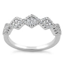 Sterling Silver Rhombus Shape CZ Ring