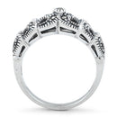 Sterling Silver Ribbons Marcasite Ring