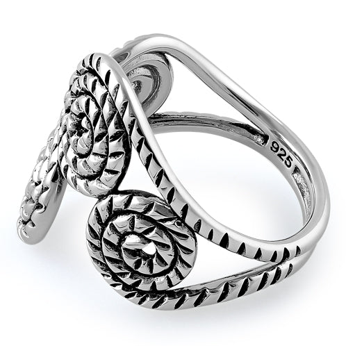 Sterling Silver Rope Swirls Ring