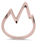 Sterling Silver Rose Gold Plated Heartbeat Ring