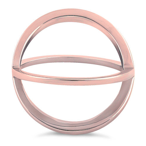 Sterling Silver Rose Gold Plated Overlapping X Ring