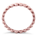 Sterling Silver Rose Gold Plated Tiny Hearts Eternity Ring