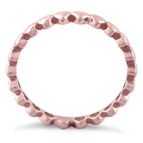 Sterling Silver Rose Gold Plated Tiny Hearts Eternity Ring