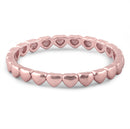 Sterling Silver Rose Gold Plated Tiny Hearts Eternity Ring