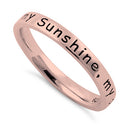 Sterling Silver Rose Gold Plated "You Are My Sunshine, My Only Sunshine" Ring