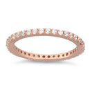 Sterling Silver Rose Gold Stackable Eternity CZ Ring