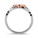 Sterling Silver Rose Gold Two Tone Daisy Flower Ring