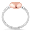 Sterling Silver Rose Gold Two Tone Heart Ring