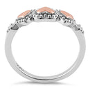 Sterling Silver Rose Gold Two Tone Triple Heart Ring