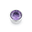 Sterling Silver Round Amethyst CZ Pendant