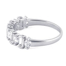 Sterling Silver Round & Baguette Clear CZ Ring