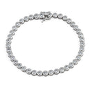 Sterling Silver Round Clear CZ Tennis Bracelett