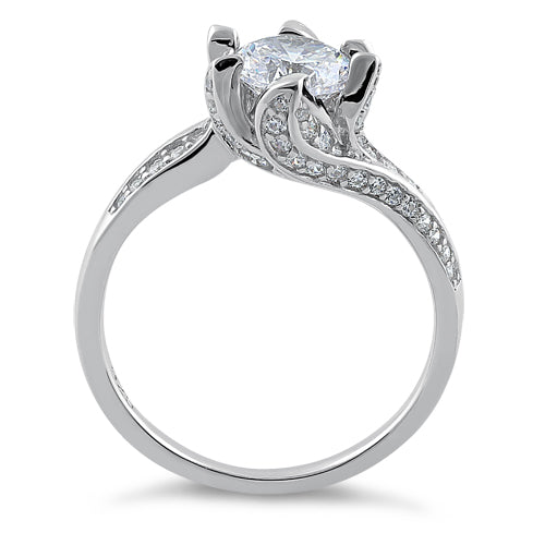 Sterling Silver Round Cut Clear CZ Ring