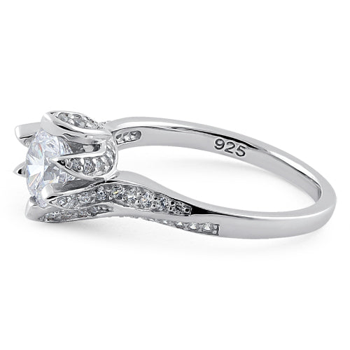 Sterling Silver Round Cut Clear CZ Ring