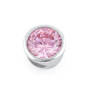 Sterling Silver Round Pink CZ Pendant
