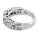 Sterling Silver Round & Princess Cut Pattern Clear CZ Ring