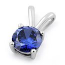 Sterling Silver Round Tanzanite CZ Pendant