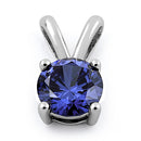 Sterling Silver Round Tanzanite CZ Pendant