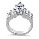 Sterling Silver Royal Marquise Cut Engagement CZ Ring