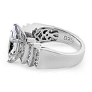 Sterling Silver Royal Marquise Cut Engagement CZ Ring