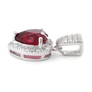Sterling Silver Ruby Big Heart CZ Pendant