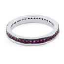 Sterling Silver Ruby CZ Eternity Band