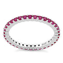 Sterling Silver Ruby Eternity CZ Ring