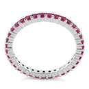 Sterling Silver Ruby Eternity CZ Ring