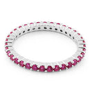 Sterling Silver Ruby Eternity CZ Ring