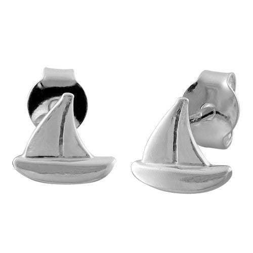 Sterling Silver Sail Boat Earrings